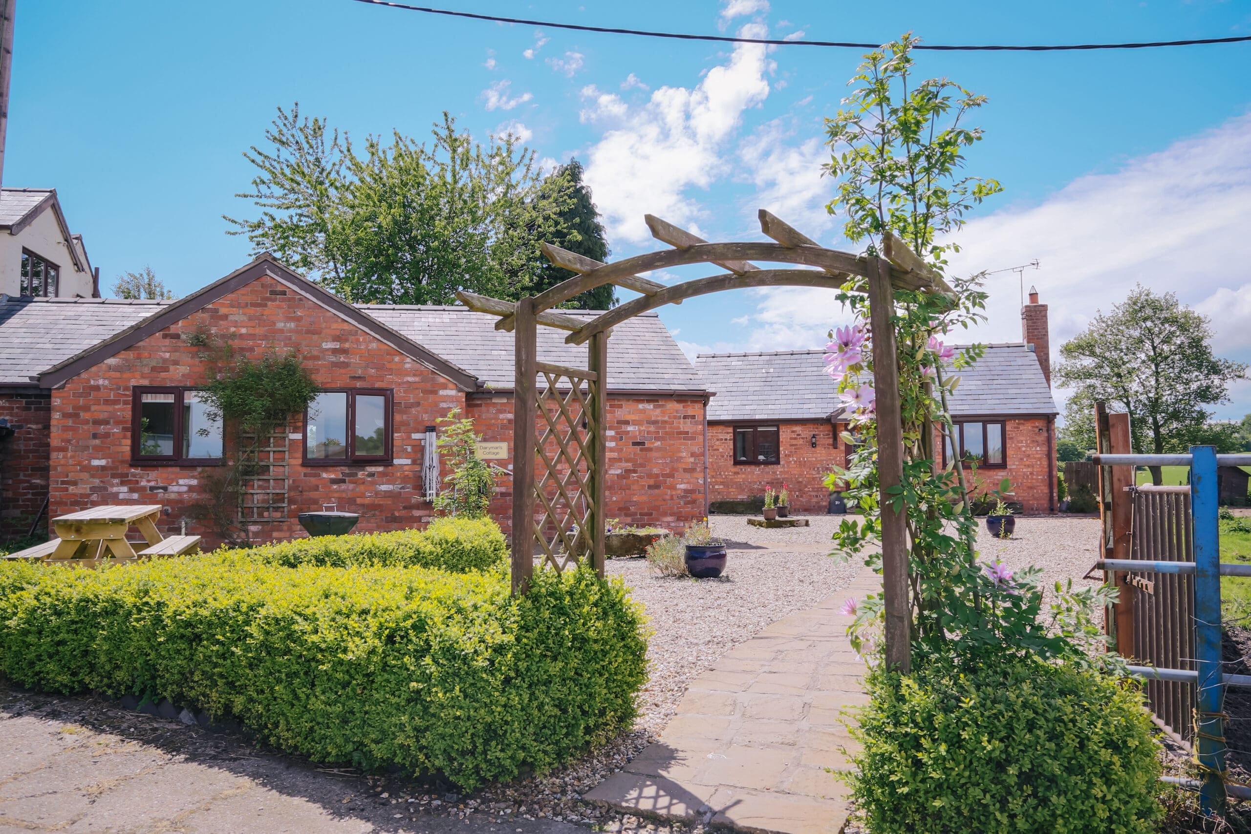 Ourside of Miller's Cottage and Dairyman's cottage at Millmoor Farm